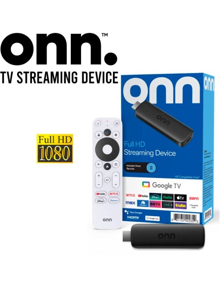 ONN GOOGLE TV FULL HD STREAMING DEVICE |TV OS BLUETOOTH| MIMO FAST WIFI|BLUE BOX (681131422352)