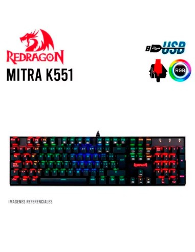 TECLADO GAMER REDRAGON MITRA ( K551RGB-1 SP )...