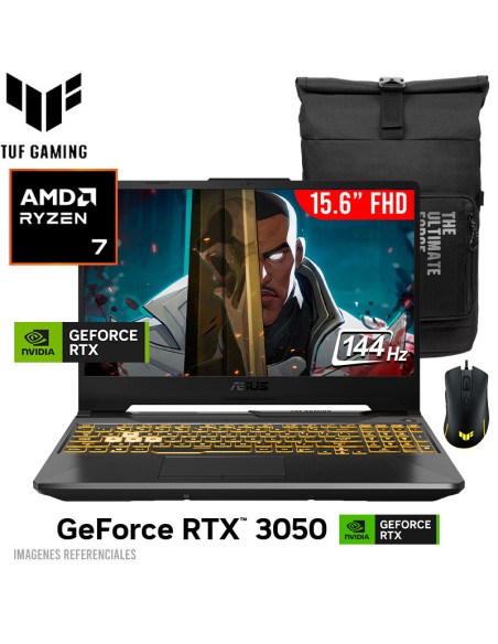 LAPTOP GAMER ASUS TUF A15 FA506NCQ-HN014 RYZEN 7-170 16GB 512GB SSD GEFORCE RTX 3050 4GB 15.6 FHD 144HZ FREEDOS (90NR0QE7-M000H0