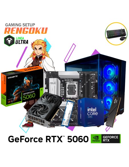 SETUP GAMER RENGOKU ULTRA 5-225 16GB 1TB SSD GEFORCE RTX 5060 8GB + KIT RAPTOR