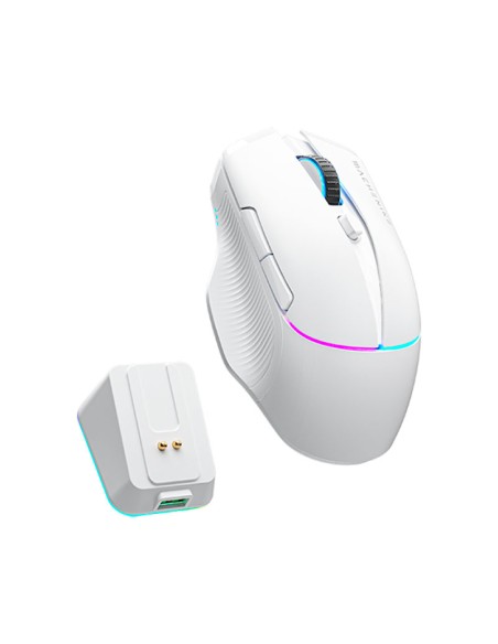 MOUSE GAMER MACHENIKE L8 PRO 8K WHITE ( L8 PRO 8K ) SENSOR PAW3395 | WIRED - WIRELESS 2.4GHZ + BASE DE CARGA | LED-RGB