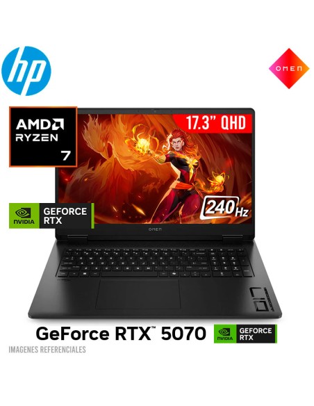 LAPTOP GAMER HP OMEN 17-DB1097NR RYZEN 7-350HX 32GB DDR5 1TB SSD GEFORCE RTX 5070 8GB 17.3 QHD 240HZ WINDOWS 11
