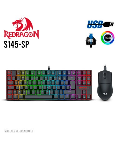 KIT GAMER REDRAGON ESSENTIALS TECLADO+ MOUSE (...