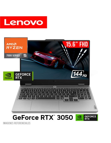 LAPTOP GAMER LENOVO LOQ 15ARP9 R5-7235HS 16GB 512GB SSD GEFORCE RTX 3050 6GB 15.6 FHD 144HZ FREEDOS (83JC00MJLM)