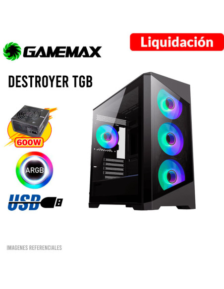 CASE GAMER GAMEMAX DESTROYER TGB BLACK