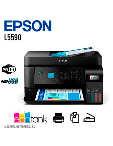 IMPRESORA EPSON L5590 ECOTANK ( C11CK57301 ) IMPRIME -  ESCANEA - FOTOCOPIA - WIFI - ETHERNET - FAX - ADF
