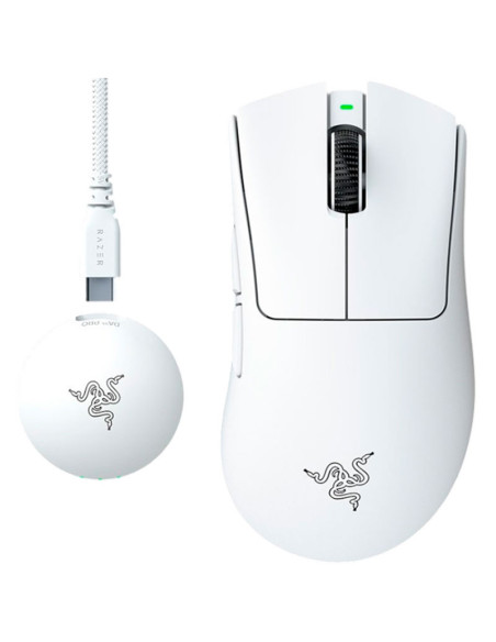 MOUSE GAMER RAZER DEATHADDER V4 PRO WHITE (RZ01-05330200-R3U1) WIRELESS HYPERPOLLING| SENSOR FOCUS PRO 45K