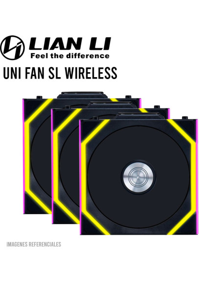 COOLER CASE LIAN LI UNI FAN SL WIRELESS BLACK 120MM ARGB PACK 3 EN 1 ( 12SL1W3B )
