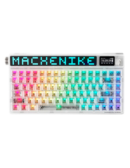 TECLADO GAMER MACHENIKE KT84 (KT84-B84W) SWITCH GATERON WHITE| WIRED-2.4G-BT| WHITE