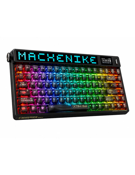 TECLADO GAMER MACHENIKE KT84 (KT84-B84W) SWITCH GATERON WHITE| WIRED-2.4G-BT| BLACK