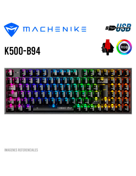 TECLADO GAMER MACHENIKE K500 BLACK (K500-B94) SWITCH MECANICO| WIRED| RGB