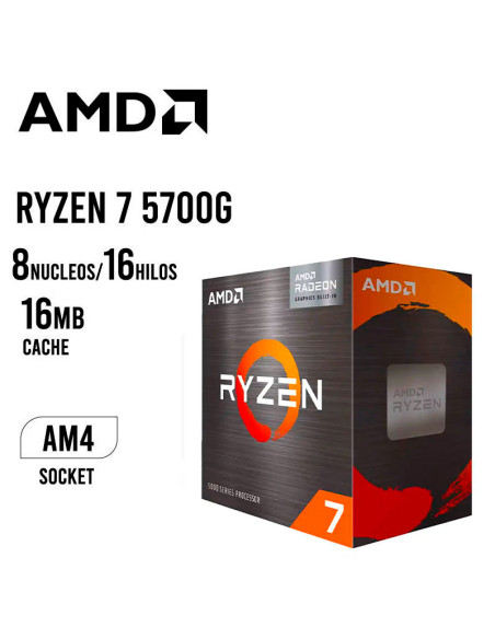 PROCESADOR AMD RYZEN 7 5700G 3.8GHZ - 16MB ( 100-100000263BOX ) AM4