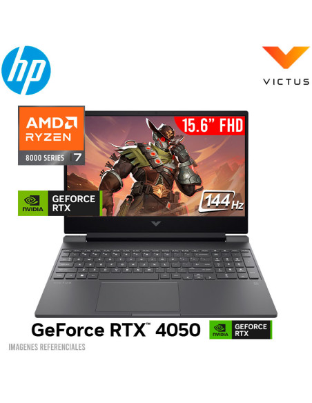 LAPTOP GAMER HP VICTUS 15-FB3013LA RYZEN 7-8845HS 16GB DDR5 1TB SSD GEFORCE RTX 4050 6GB 15.6 FHD 144HZ FREEDOS (BF9V4LA-ABM)