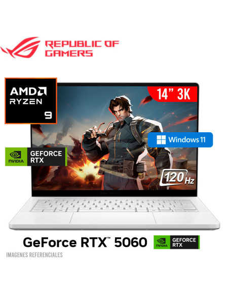 LAPTOP GAMER ASUS ROG ZEPHYRUS G14 GA403UM-G14.R9HX4 RYZEN 9 270 16GB 1TB SSD GEFORCE RTX 5060 8GB 14 3K 120HZ WINDOWS 11