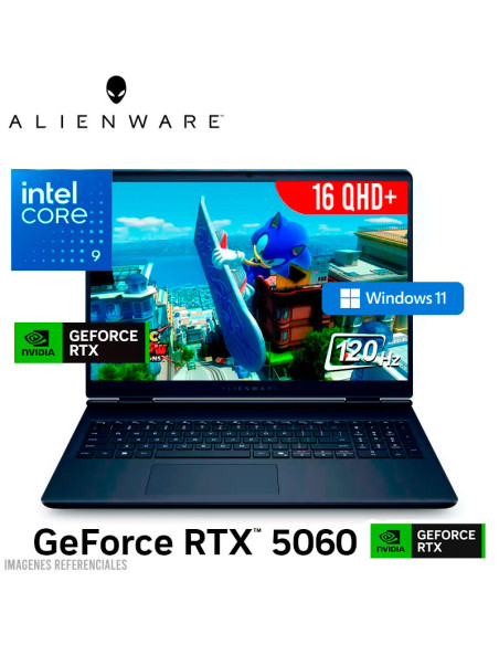 LAPTOP GAMER DELL ALIENWARE AC16250 AURORA GAMING CORE 9 270H 16GB DDR5 1TB SSD GEFORCE RTX 5060 8GB 16 QHD+ WINDOWS 11 (F0P09)