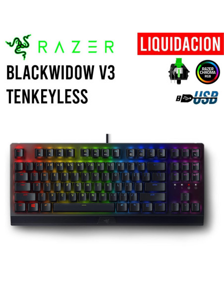 TECLADO GAMER RAZER BLACKWIDOW V3 TENKEYLESS GREEN SWITCH RZ03-03491200-R311 - BAD BOX
