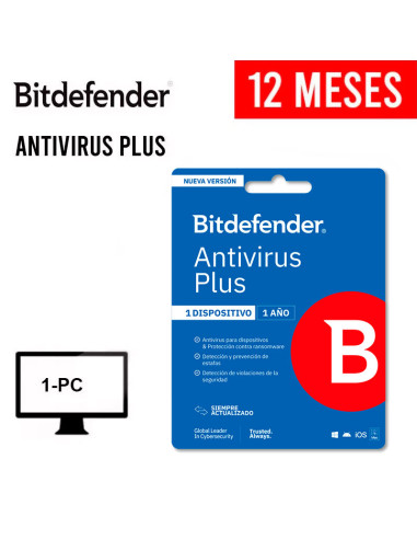 ANTIVIRUS BITDEFENDER 1 PC PLUS ( B11010061 )...