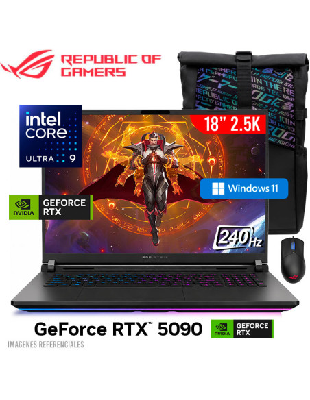 LAPTOP GAMER ASUS ROG STRIX SCAR 18 G835LX-SA119W ULTRA 9 275HX 32GB 2TB SSD GEFORCE RTX 5090 24GB 18 2.5K 240HZ WINDOWS 11