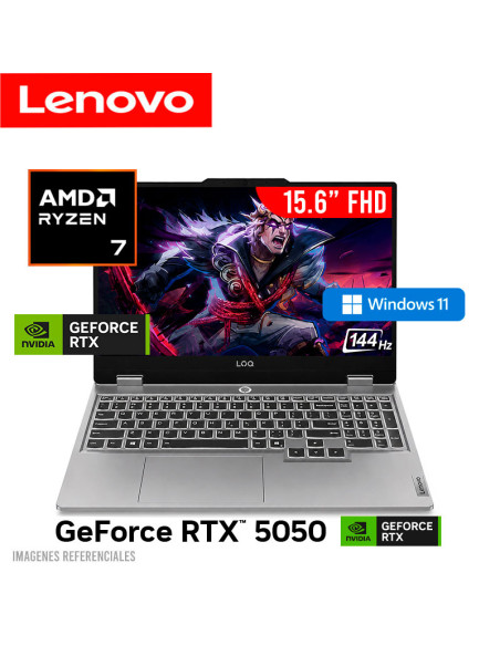 LAPTOP GAMER LENOVO LOQ 15AHP10 RYZEN 7-250 16GB DDR5 1TB SSD GEFORCE RTX 5050 8GB 15.6 FHD 144HZ WINDOWS 11 (83JG0045CC)