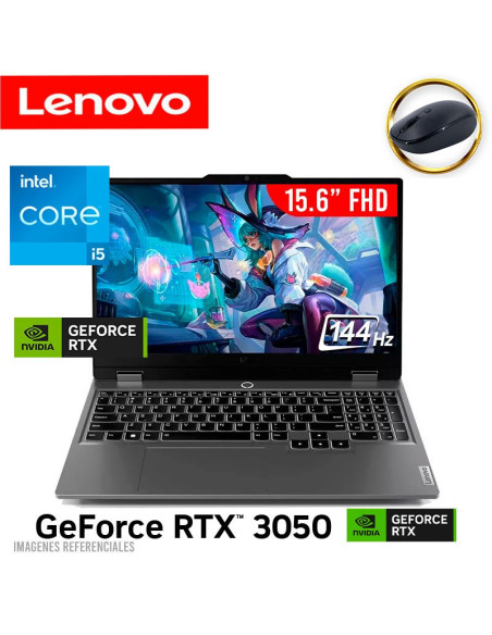 LAPTOP GAMER LENOVO LOQ 15IAX9  I5-12450HX 8GB DDR5 512GB SSD GEFORCE RTX 3050 6GB 15.6 FHD 144HZ FREEDOS (83GS006WLM)