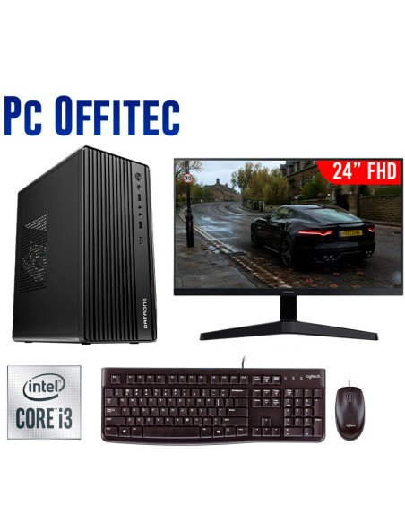COMPUTADORA OFFITEC I3-10105F 16GB 512GB SSD GT610 + 24 FHD 100HZ