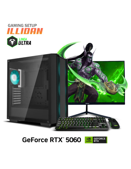 PC GAMER ILLIDAN I5-14400F 16GB 512GB SSD RTX 5060 8GB + 27 FHD 180HZ + KIT RAPTOR