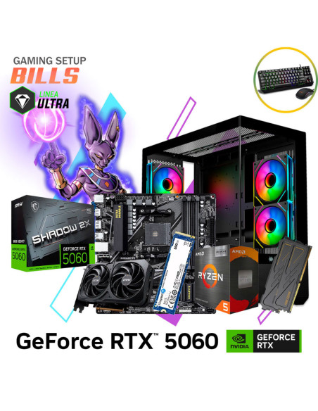 SETUP GAMER BILLS RYZEN 5 5500X3D 16GB 500GB SSD GEFORCE RTX 5060 8GB + KIT RAPTOR