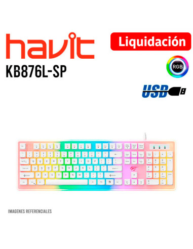 TECLADO HAVIT KB876L-SP WHITE | MEMBRANA - USB...