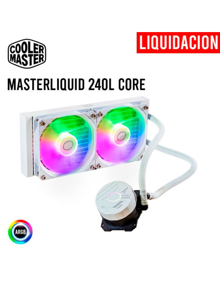 SISTEMA DE ENFRIAMIENTO LIQUIDO COOLER MASTER 240L CORE WHITE MASTERLIQUID ( MLW-D24M-A18PZ-RW ) LED-ARGB