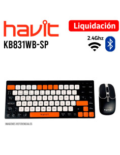 KIT GAMER HAVIT (KB831WB-SP) NEGRO|WIRELESS+BT| TECLADO +...
