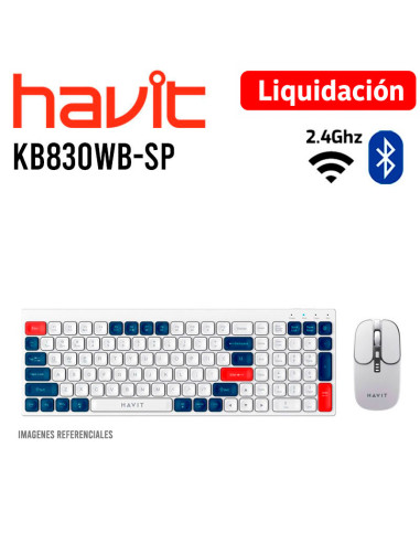 KIT HAVIT (KB830WB-SP) WHITE|WIRELESS+BT|...