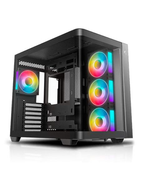 CASE DEEPCOOL CG530U 4F (R-CG530U-BKAGA4-G) VIDRIO TEMPLADO CURVO| S/FUENTE| 4 LED-ARGB