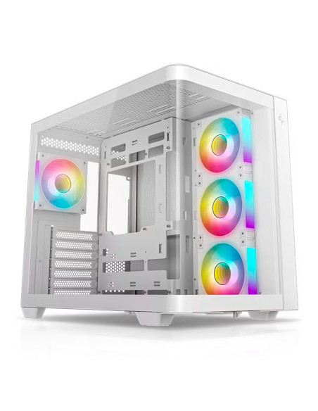 CASE GAMER DEEPCOOL CG530U 4F WH (R-CG530U-WHAGA4-G) VIDRIO TEMPLADO CURVO| S/FUENTE| 4 LED-ARGB