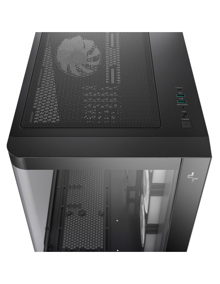 CASE DEEPCOOL CG530U 4F (R-CG530U-BKAGA4-G) VIDRIO TEMPLADO CURVO| S/FUENTE| 4 LED-ARGB