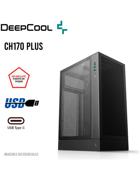 CASE DEEPCOOL CH170 PLUS (R-CH170-BK170-BKNGM0-G) S/FUENTE| VIDRIO TEMPLADO