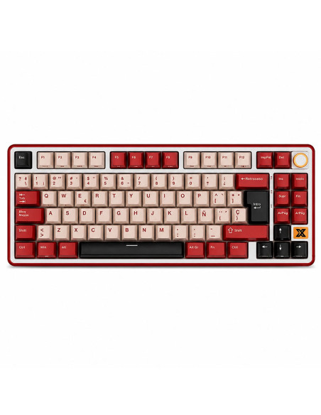 TECLADO GAMER ROYAL KLUDGE (RK X87) BORDEAUX RED | CREAMY SWITCH | CABLEADO | LED-RGB