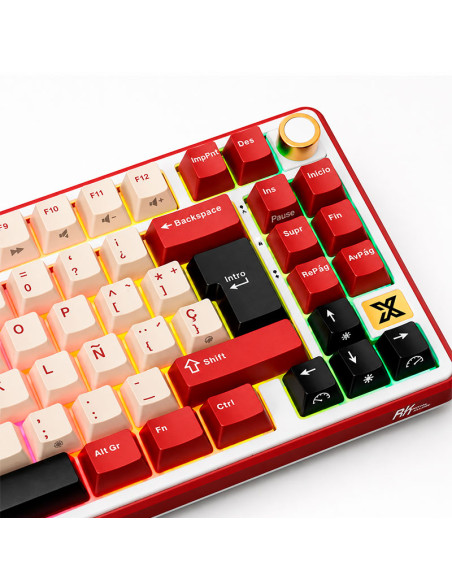 TECLADO GAMER ROYAL KLUDGE (RK X87) BORDEAUX RED | CREAMY SWITCH | CABLEADO | LED-RGB
