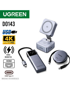KIT UGREEN D0143 (95725) | HUB USB-C + CARGADOR...