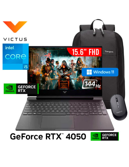 LAPTOP GAMER VICTUS HP 15-FA2082 I5-13420H 16GB 512GB GEFORCE RTX 4050 6GB 15.6 FHD 144HZ WINDOWS 11 (B5EQ3UA-ABA)