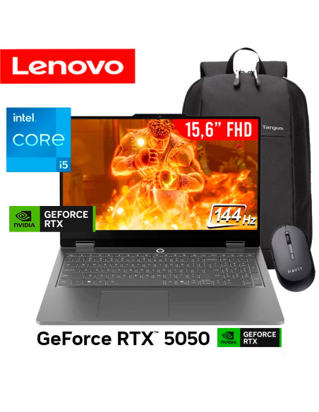 LAPTOP GAMER LENOVO LOQ 15IRX11 I5-13450HX 16GB DDR5 512GB SSD GEFORCE RTX 5050 8GB 15.6 FHD 144HZ FREEDOS ( 83SC0055LM )