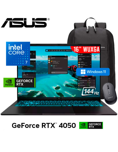 LAPTOP GAMER ASUS V16 V3607VU-RP036W CORE 7-240H 16GB DDR5 512GB SSD GEFORCE RTX 4050 6GB 16 WUXGA 144HZ WINDOWS 11