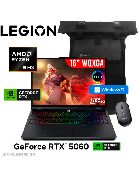 LAPTOP GAMER LENOVO LEGION PRO 5 RYZEN 9-9955HX 16GB 2TB SSD GEFORCE RTX 5060 8GB 16 WQXGA 165HZ OLED WINDOWS 11 (83F20027US)