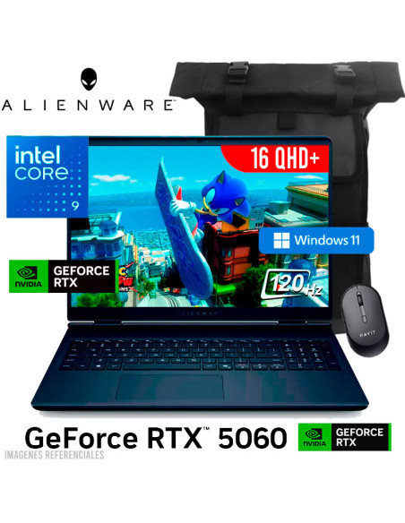 LAPTOP GAMER DELL ALIENWARE AC16250 AURORA GAMING CORE 9 270H 16GB DDR5 1TB SSD GEFORCE RTX 5060 8GB 16 QHD+ WINDOWS 11 (F0P09)
