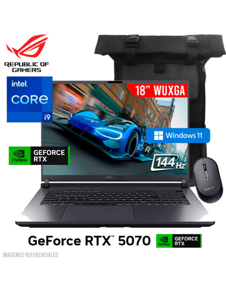 LAPTOP GAMER ASUS ROG STRIX G18 G815JPR-IS96 INTEL I9 14900HX 32GB RAM 1TB SSD RTX 5070 8GB 18 WUXGA 144HZ WINDOWS 11