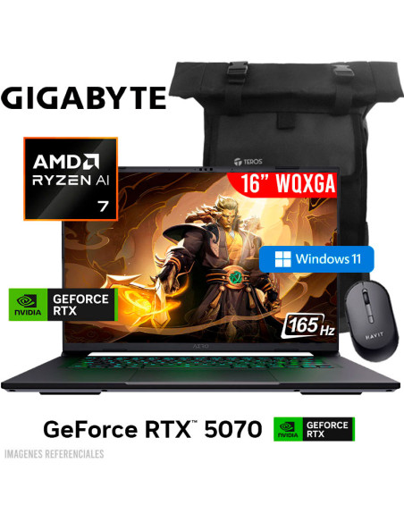 LAPTOP GAMER GIGABYTE AERO X16 1WH 93USC94DH RYZEN AI 7 350 16GB 1TB GEFORCE RTX 5070 8GB 16 WQXGA 165HZ WINDOWS 11