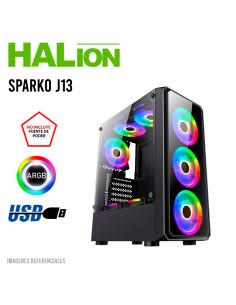 CASE GAMER HALION SPARKO J13 VIDRIO TEMPLADO| S/FUENTE|...