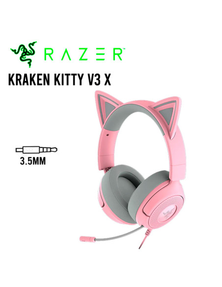 AUDIFONO GAMER RAZER KRAKEN KITTY V3 X QUARTZ