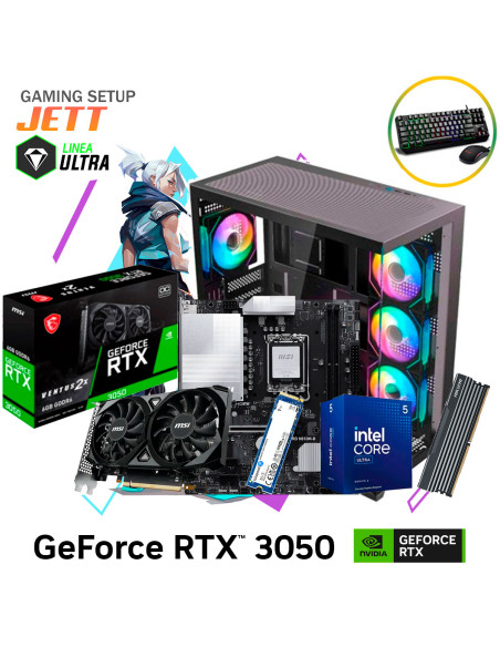 SETUP GAMER JETT ULTRA 5-225F 16GB 1TB SSD GEFORCE RTX 3050 6GB + KIT RAPTOR
