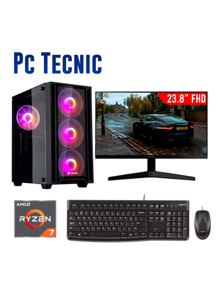 COMPUTADORA TECNIC AMD RYZEN 7 5700G 16GB 512GB SSD 24 FHD 100HZ