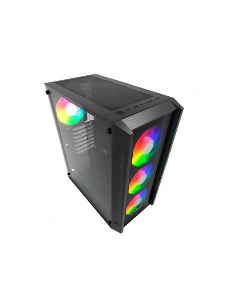 CASE GAMER THELION GLATIATOR GL55 (GL55 ) S/FUENTE | NEGRO |VIDRIO TEMPLADO | 4-ARGB